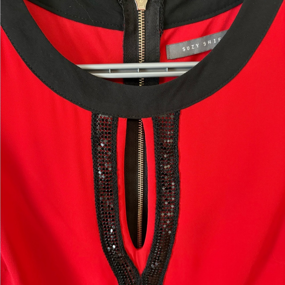 Suzy Shier Strapless Red and Black Dress - Picture 7 of 12